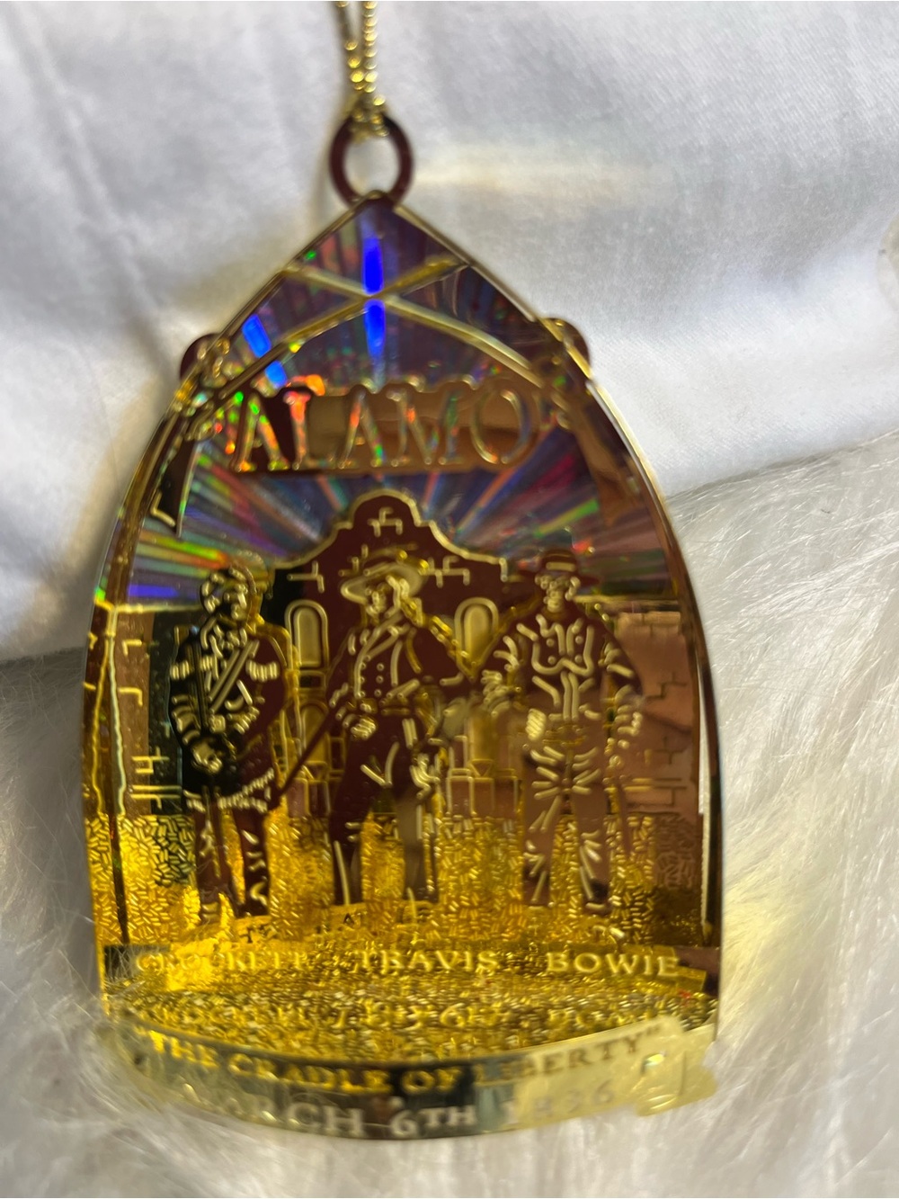 24K Gold Plated Ornament Featuring The Alamo.